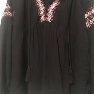 NWT Embroidered Peasant Top